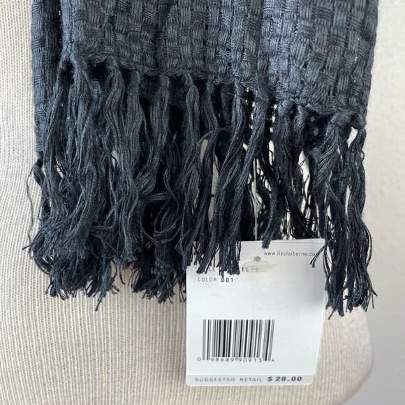 NWT Liz Claiborne Handmade Black Scarf - Picture 3 of 5